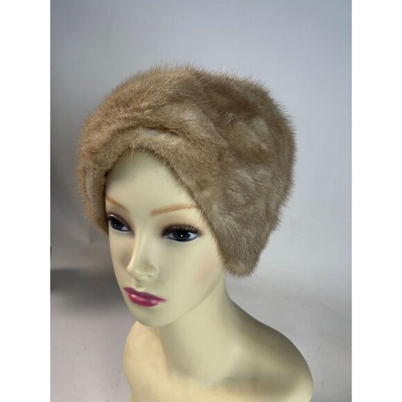 Vintage Lee Bury Dallas Beige Mink Fur Hat - Picture 12 of 16